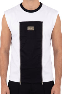 The Bondi Sculpt tank top in White — front view (2)