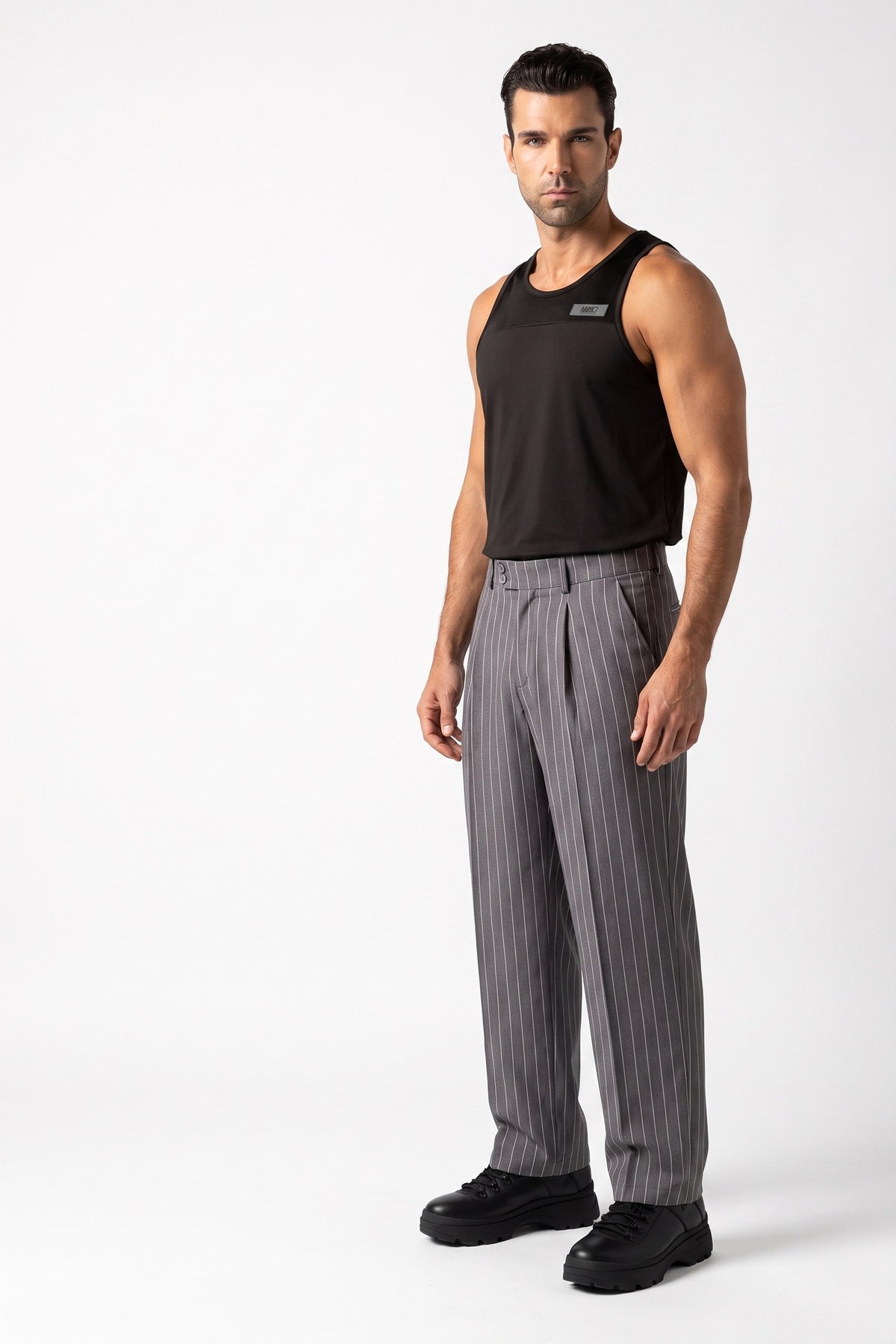Sovereign Stripe pants in Silver — front view (2)